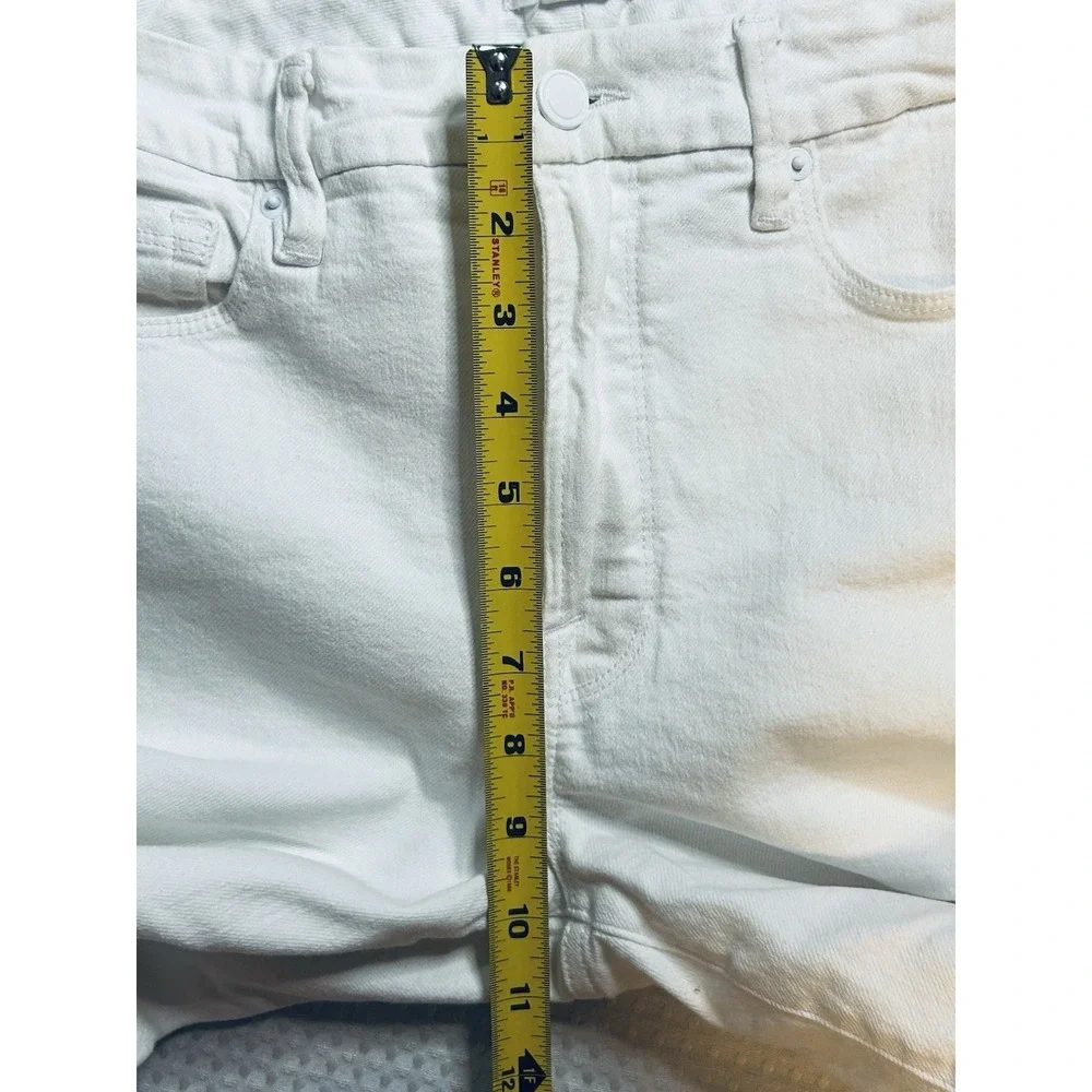 Good American Size 6/28 Raw Hem - Mid Rise - White - Jeans - Ankle (27